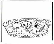Printable dalmatian in a basket a201 coloring pages