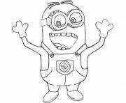 Printable minion is happy coloring pages