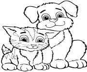Printable cute cat and dog sd7c2 coloring pages