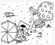 Printable cute puppies with umbrellas aa92 coloring pages