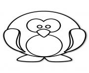 Printable cute round penguin 2769 coloring pages