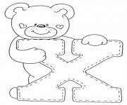 Printable cute bear x alphabet s53d5 coloring pages