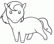Printable cartoon cute little horse sa04a coloring pages