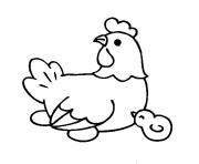 Printable cute farm animal s a hen and chick18d37 coloring pages