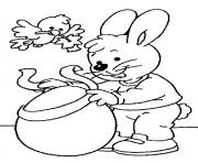 Printable cute easter s bunny and bird decorating together85c1 coloring pages
