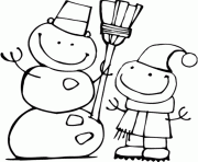 Printable cute snowman winter s1559 coloring pages