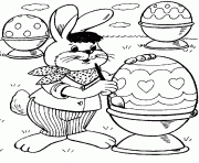 Printable funny easter s bunny painting eggs4b92 coloring pages