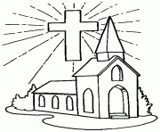 Printable easter s cross and chruch69de coloring pages