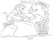 Printable belle in a spring day disney princess 7528 coloring pages