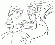 Printable belle on dinner table disney princess 193a coloring pages