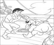 Printable eric playing music on ship disney princess sfe0d coloring pages