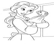 Printable belle cleaning chip disney princess f719 coloring pages