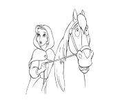 Printable belle on her horse disney princess 51b9 coloring pages