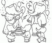 Printable babars birthday free cartoon s3993 coloring pages