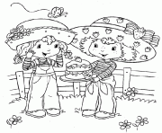 Printable strawberry shortcake  sharing flavorite dessert with angel cake7ff2 coloring pages