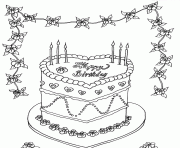 Printable love birthday cake a764 coloring pages