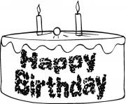 Printable happy birthday cake e38d coloring pages