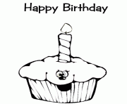 Printable kids happy birthday cupcake s8689 coloring pages