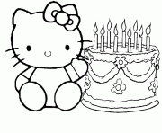 Printable birth day cake hello kitty cad0 coloring pages