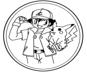 Printable ash and pikachu s8744 coloring pages