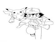 Printable pokemon ash and pikachu sd5a0 coloring pages