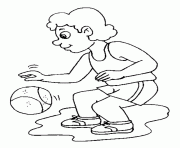 Printable boy playing basketball s1021 coloring pages