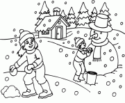 Printable playing snow in the winter s printable8b0f coloring pages
