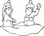 Printable snowball fight winter s for kidsb5f1 coloring pages