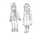 Printable winter s clothes for boy and girlb04e coloring pages