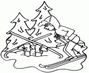 Printable fallen skier winter s53ce coloring pages