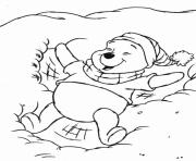 Printable pooh in the snow s printables winter0a87 coloring pages