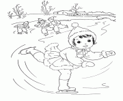 Printable ice skating winter themed sfd9b coloring pages
