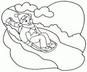 Printable playing sled in the winter s1b7a coloring pages