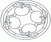 Printable apple mandala s5b70 coloring pages