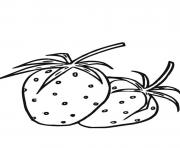 Printable two strawberry fruit se125 coloring pages