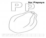 p for papaya fruit sfeda