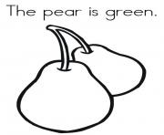 Printable pear is green fruit s4079 coloring pages