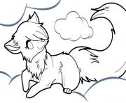 Printable anime wolf coloring pages