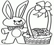 Printable easter bunny basket coloring pages