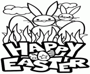 Printable happy easter bunny coloring pages