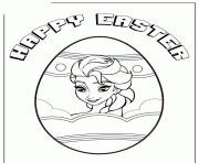 elsa in easter egg colouring page