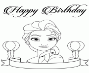 Printable elsa and birthday ribbon colouring page coloring pages