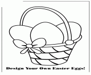 Printable easter basket with 3 blank eggs colouring page coloring pages