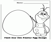 frozen movie olaf paint easter egg design colouring page