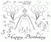 Printable disneys frozen anna birthday party colouring page coloring pages