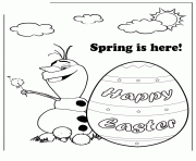 Printable disney frozen olaf spring easter colouring page coloring pages