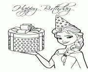 Printable elsa and present colouring page coloring pages