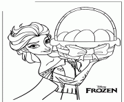 Printable queen elsa holding easter basket colouring page coloring pages