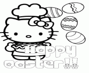 Printable hello kitty chef pie eggs easter coloring pages