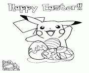 Printable pikachu easter coloring pages